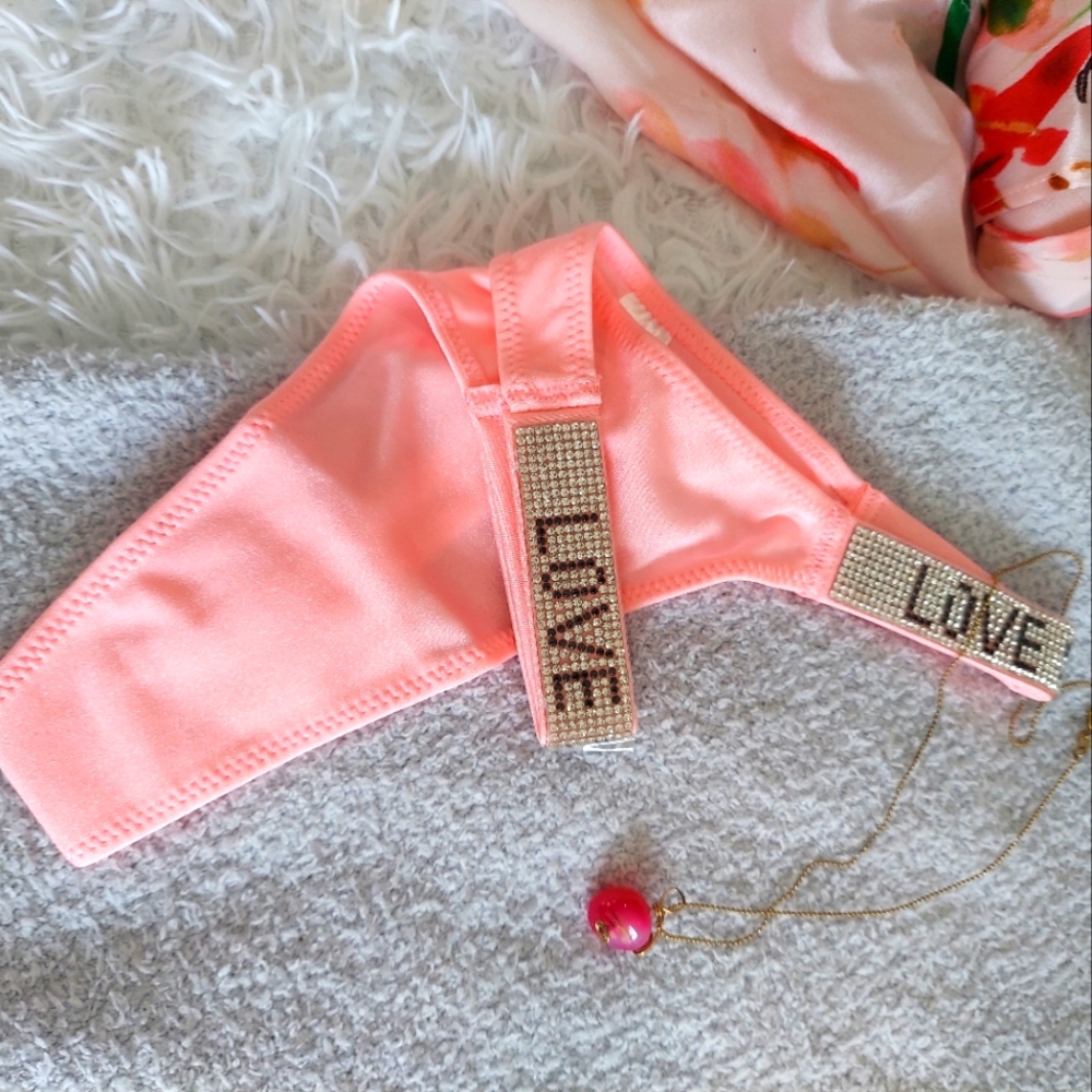 Panties Satin Thong. Women Satin. Santin Soft Thong. Pink Color.